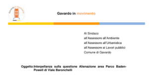 Interpellanza alienazione parco